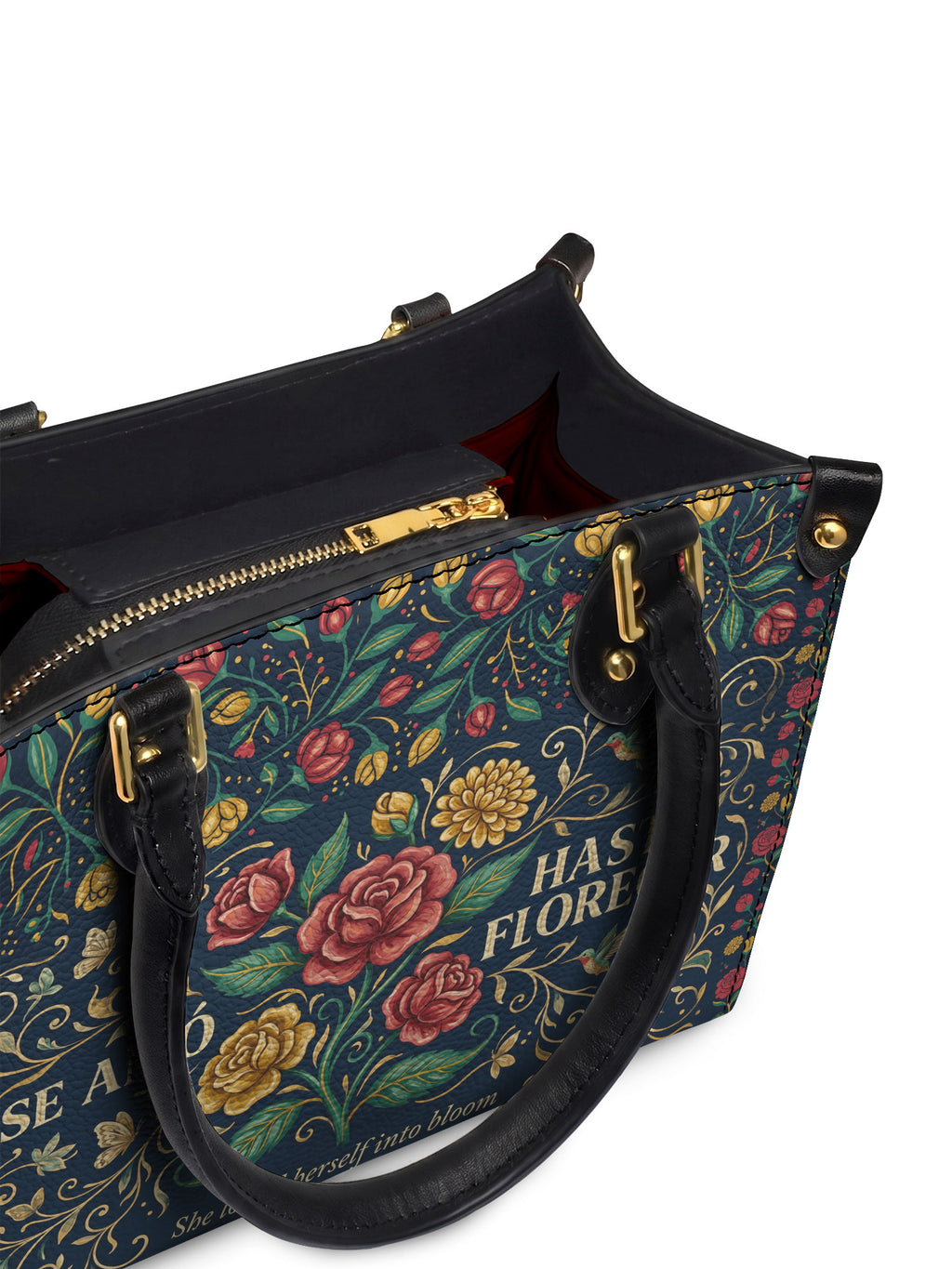 "Se amó hasta florecer" ver.6 Small Leather Handbag - detail | Paleta Bags