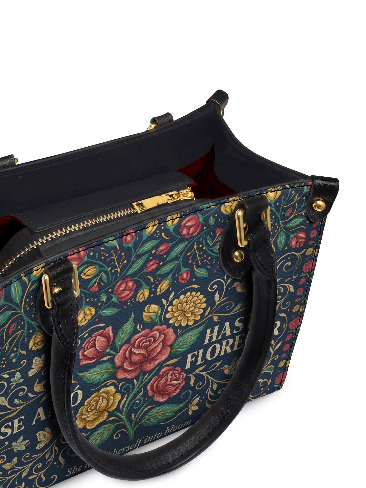"Se amó hasta florecer" ver.6 Small Leather Handbag - detail | Paleta Bags