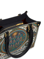 "Llevo a mis ancestros en la sangre" ver.4 Small Leather Handbag - detail | Paleta Bags