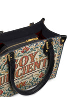 "Soy suficiente, tal y como soy" ver.1 Small Leather Handbag - detail | Paleta Bags