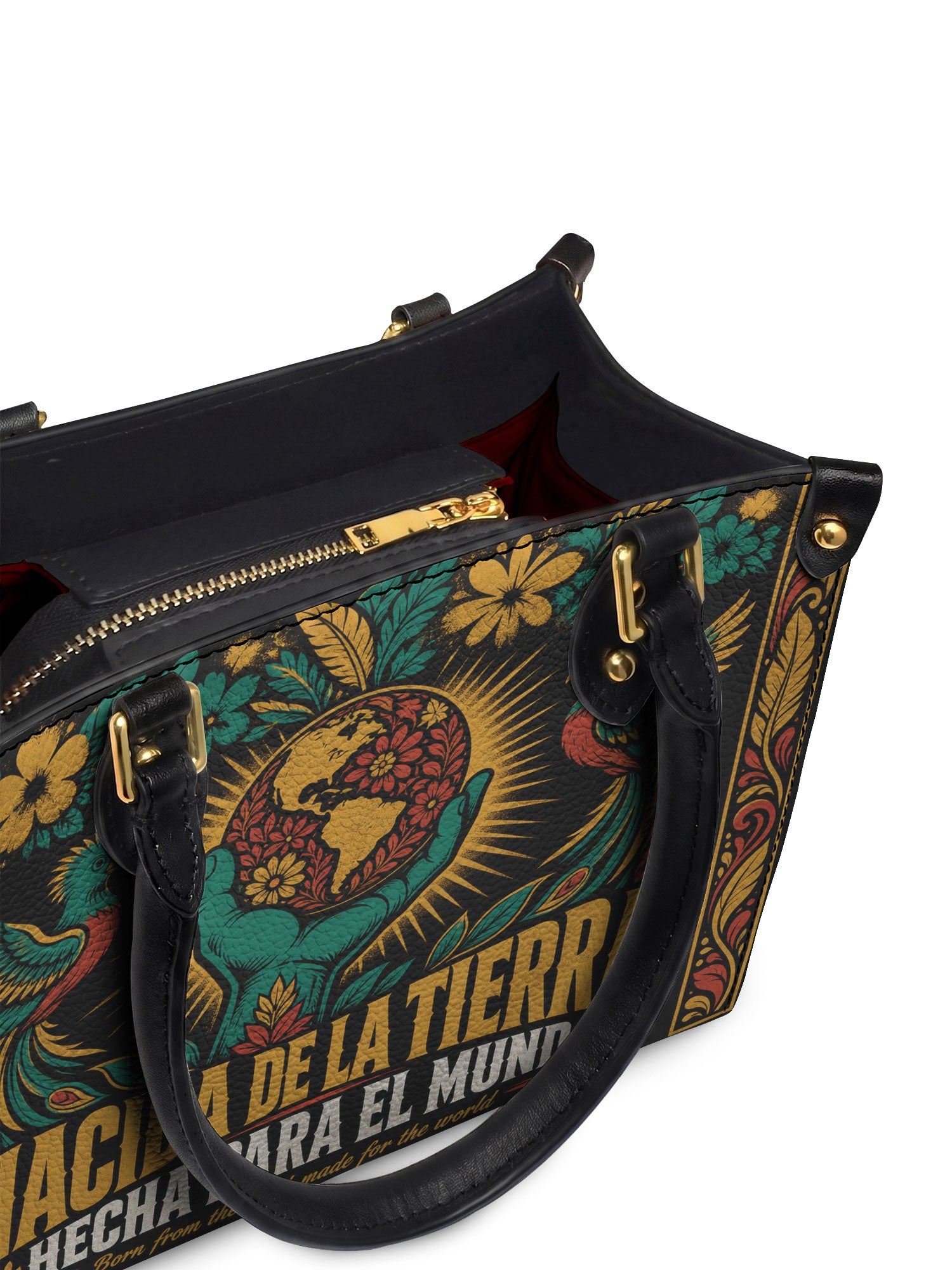 "Nacida de la tierra, hecha para el mundo" ver.4 Small Leather Handbag - detail | Paleta Bags