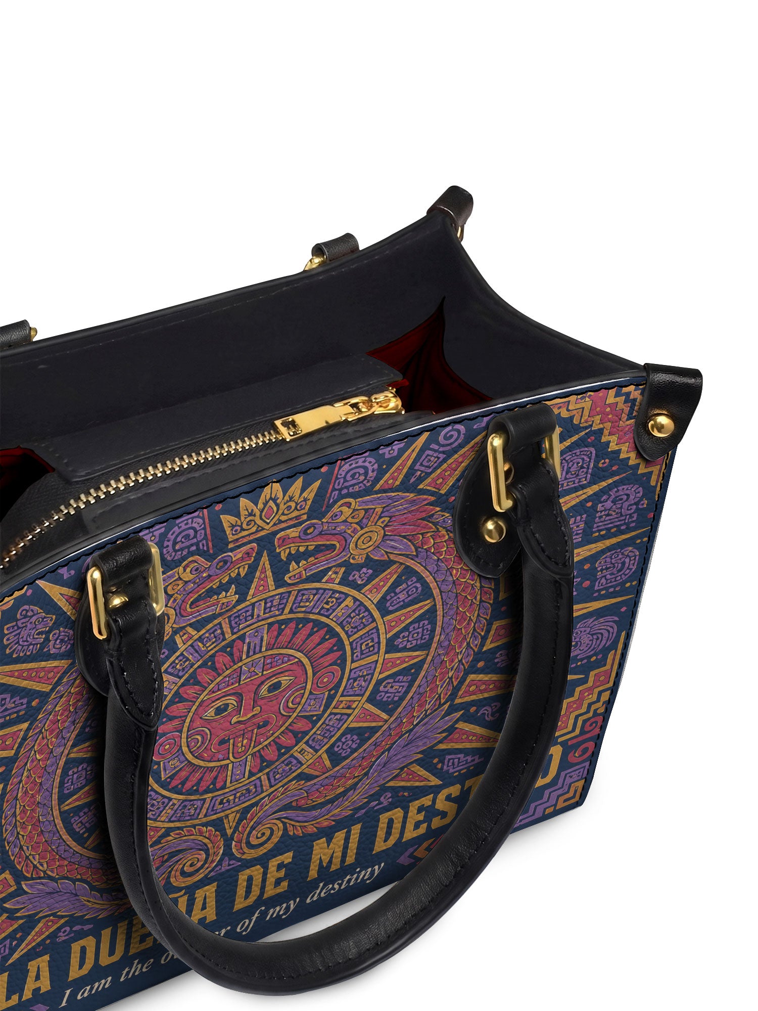 "Soy la dueña de mi destino" ver.1 Small Leather Handbag - detail | Paleta Bags