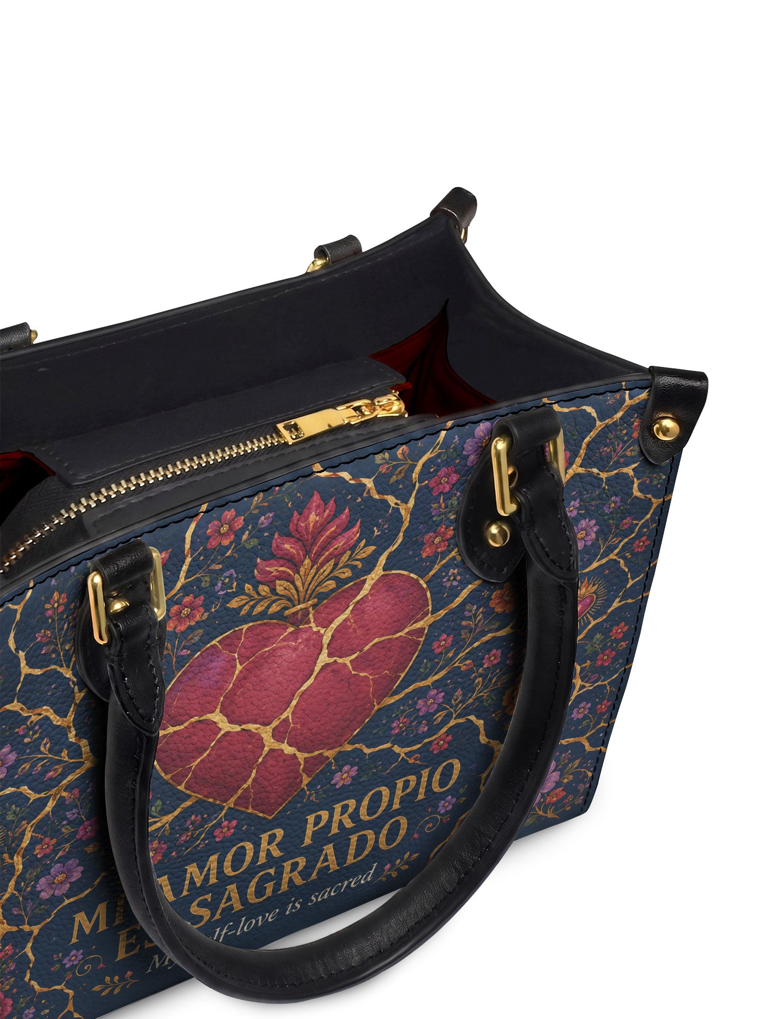 "Mi amor propio es sagrado" ver.3 Small Leather Handbag - detail | Paleta Bags