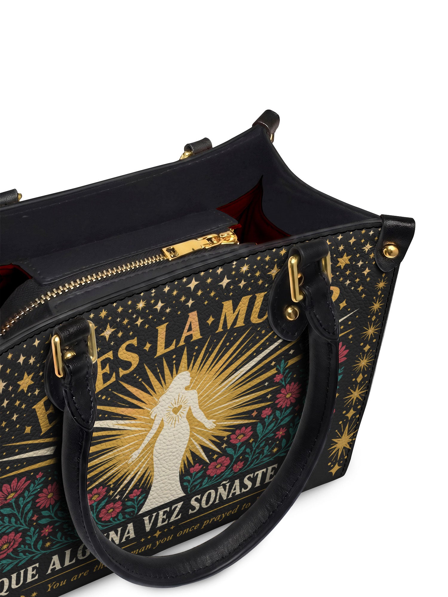 "Eres la mujer que alguna vez soñaste ser" ver.9 Small Leather Handbag - detail | Paleta Bags
