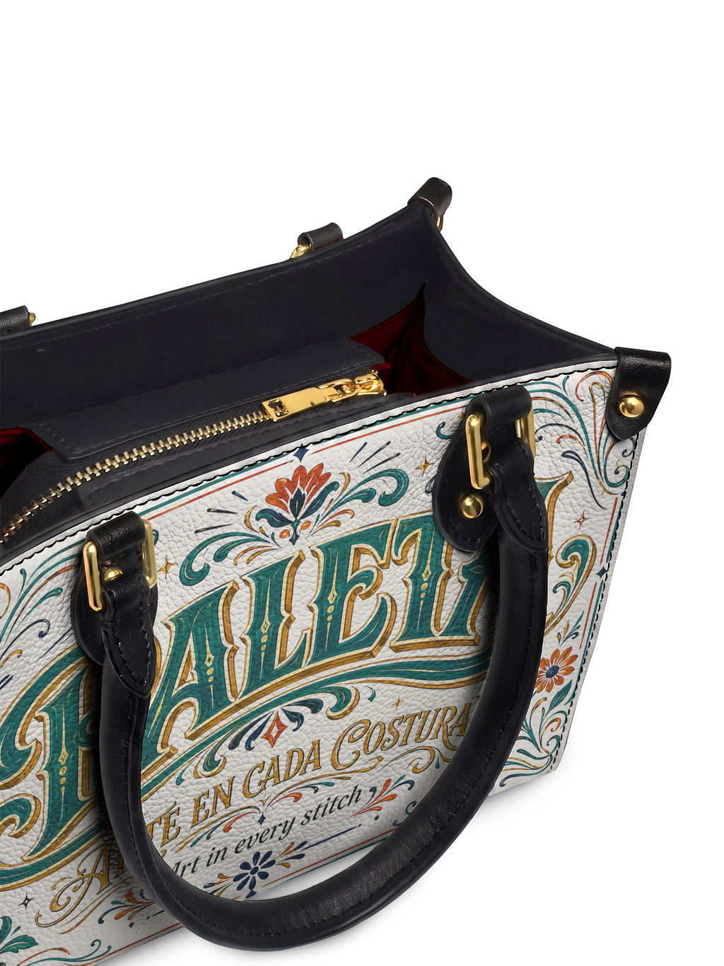 "La Paleta — Arte en cada costura" ver.2 Small Leather Handbag - detail