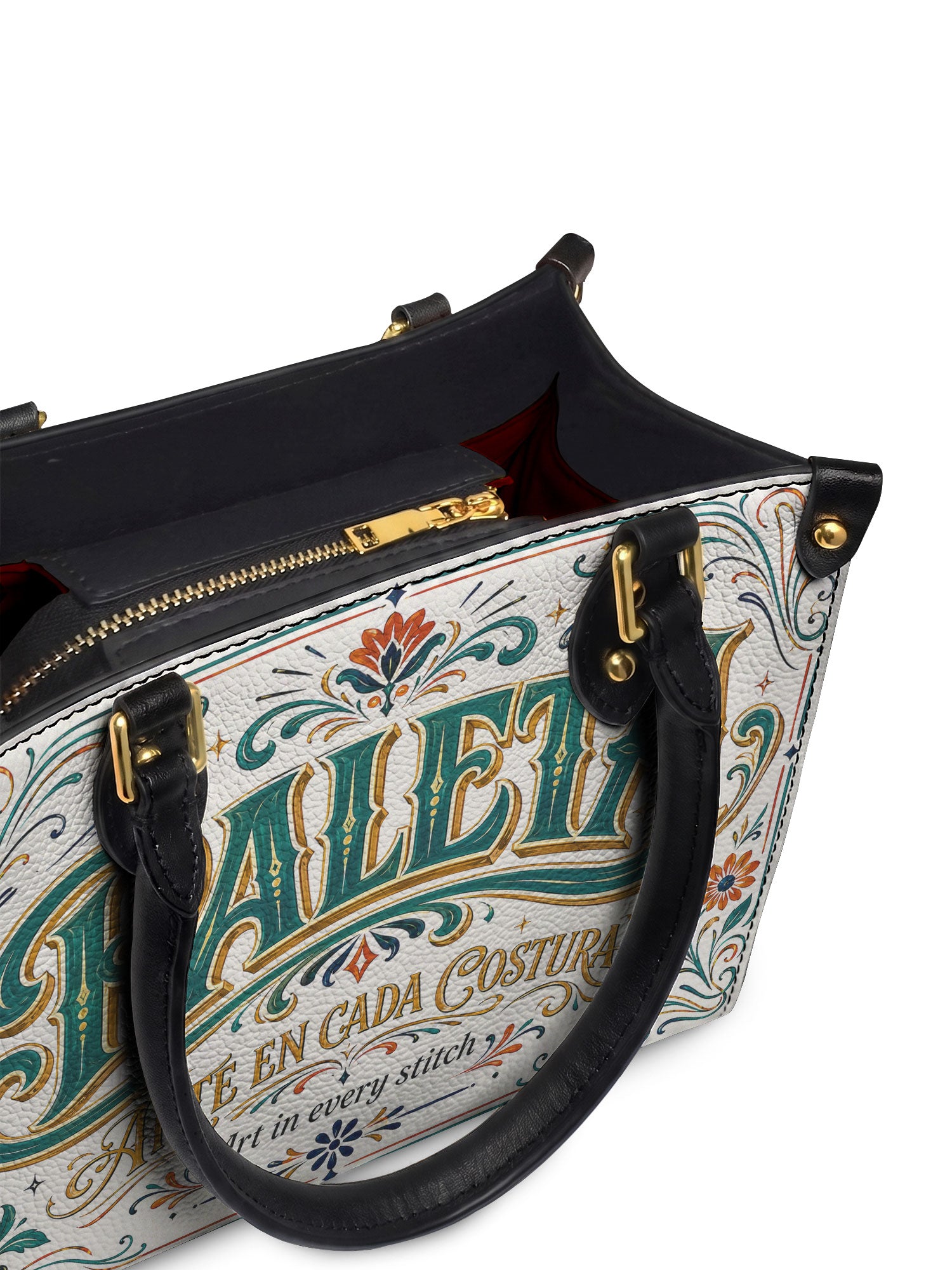 "La Paleta — Arte en cada costura" ver.2 Small Leather Handbag - detail