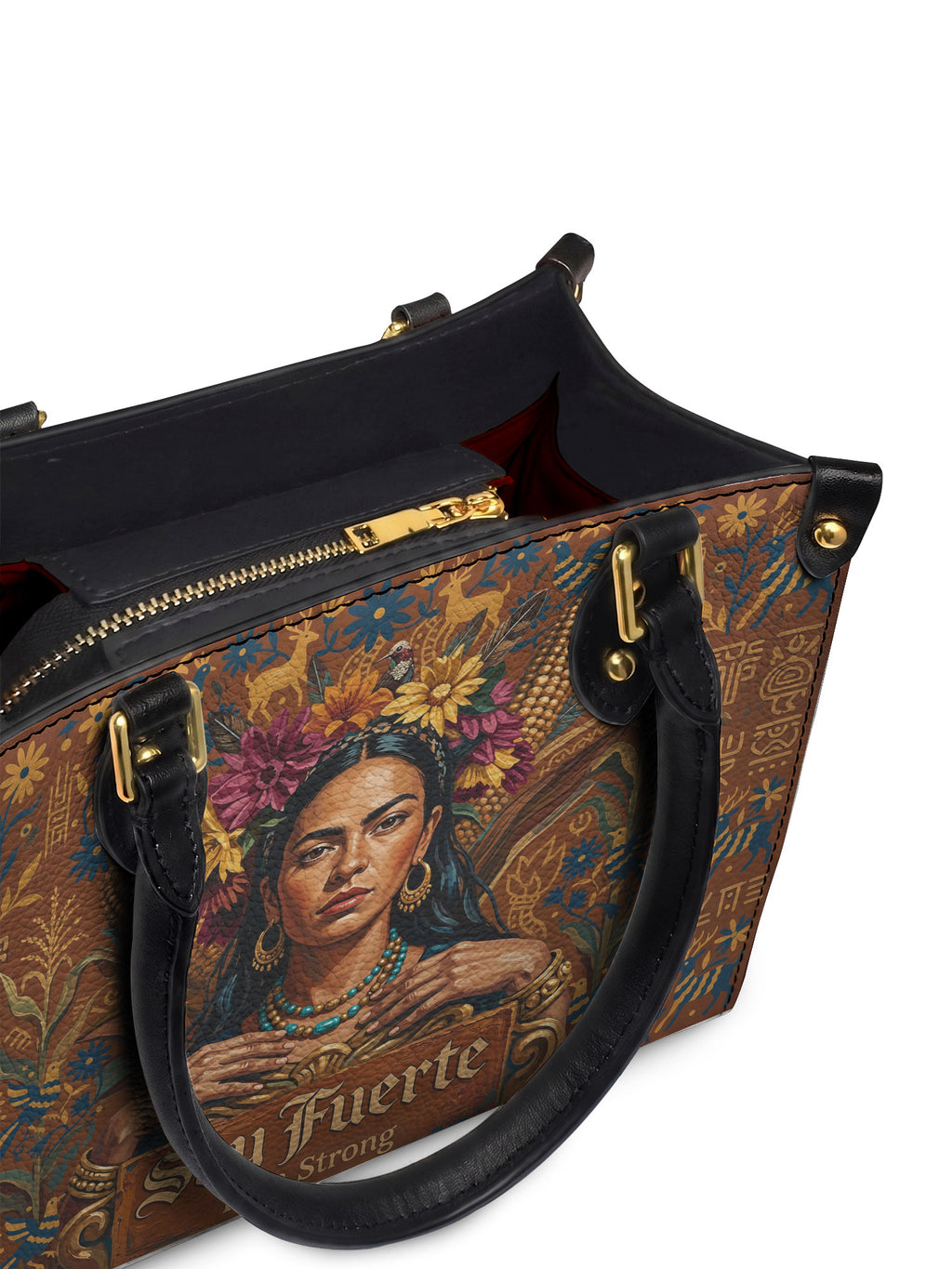 "Soy Fuerte" ver.4 Small Leather Handbag - detail | Paleta Bags