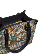 "Me merezco todo lo bueno" ver.5 Small Leather Handbag - detail | Paleta Bags