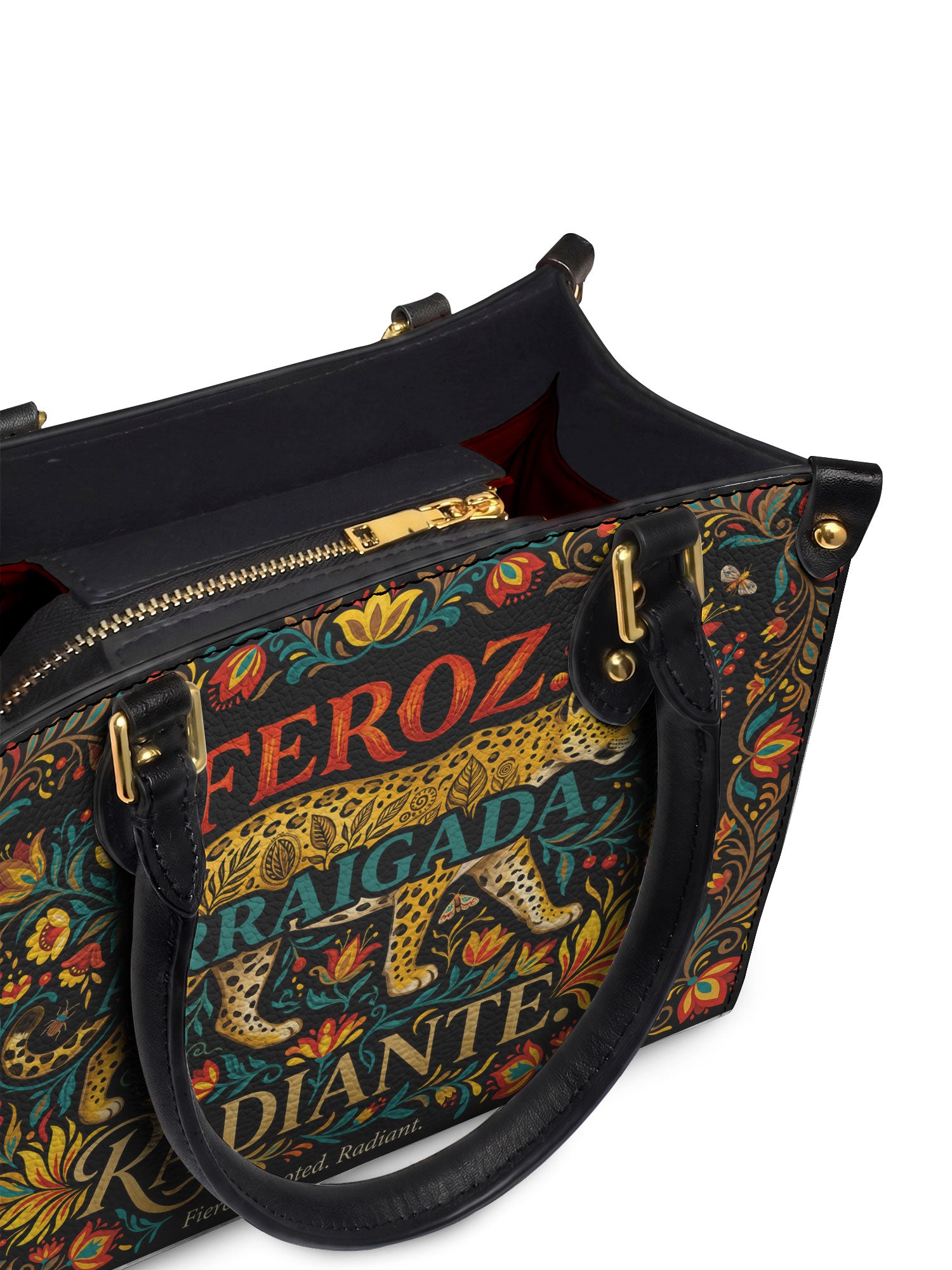 "Feroz. Arraigada. Radiante" ver.5 Small Leather Handbag - detail | Paleta Bags