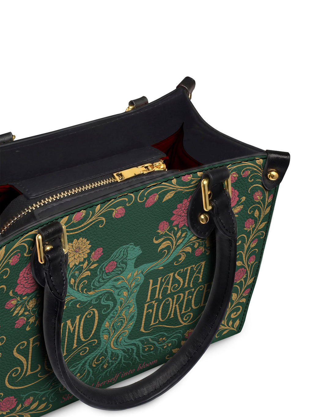 "Se amó hasta florecer" ver.3 Small Leather Handbag - detail | Paleta Bags