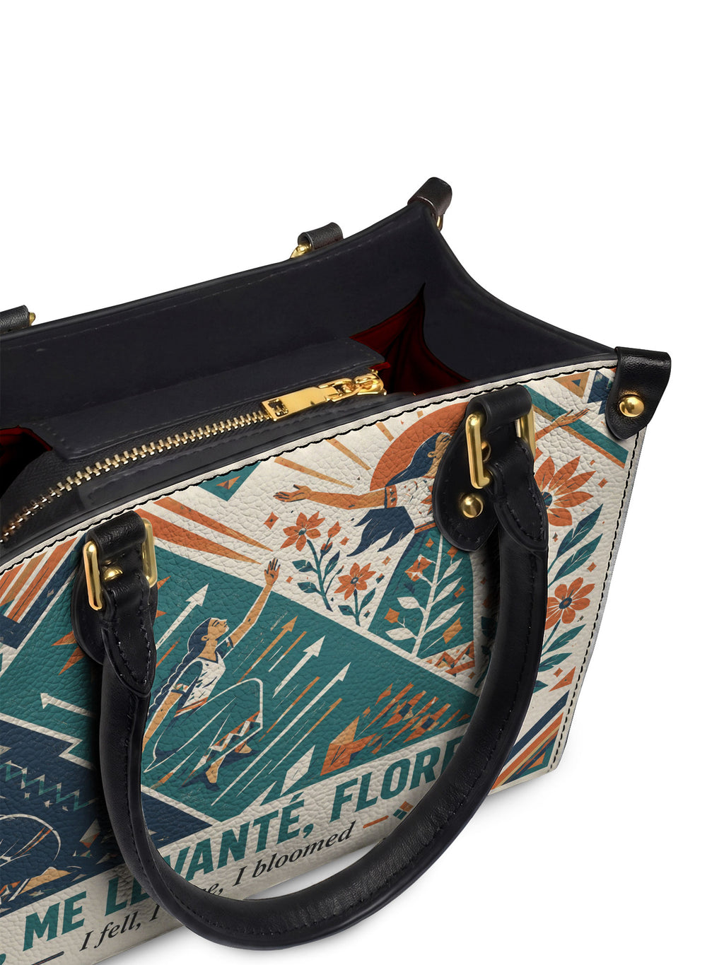 "Caí, me levanté, florecí" ver.3 Small Leather Handbag - detail | Paleta Bags