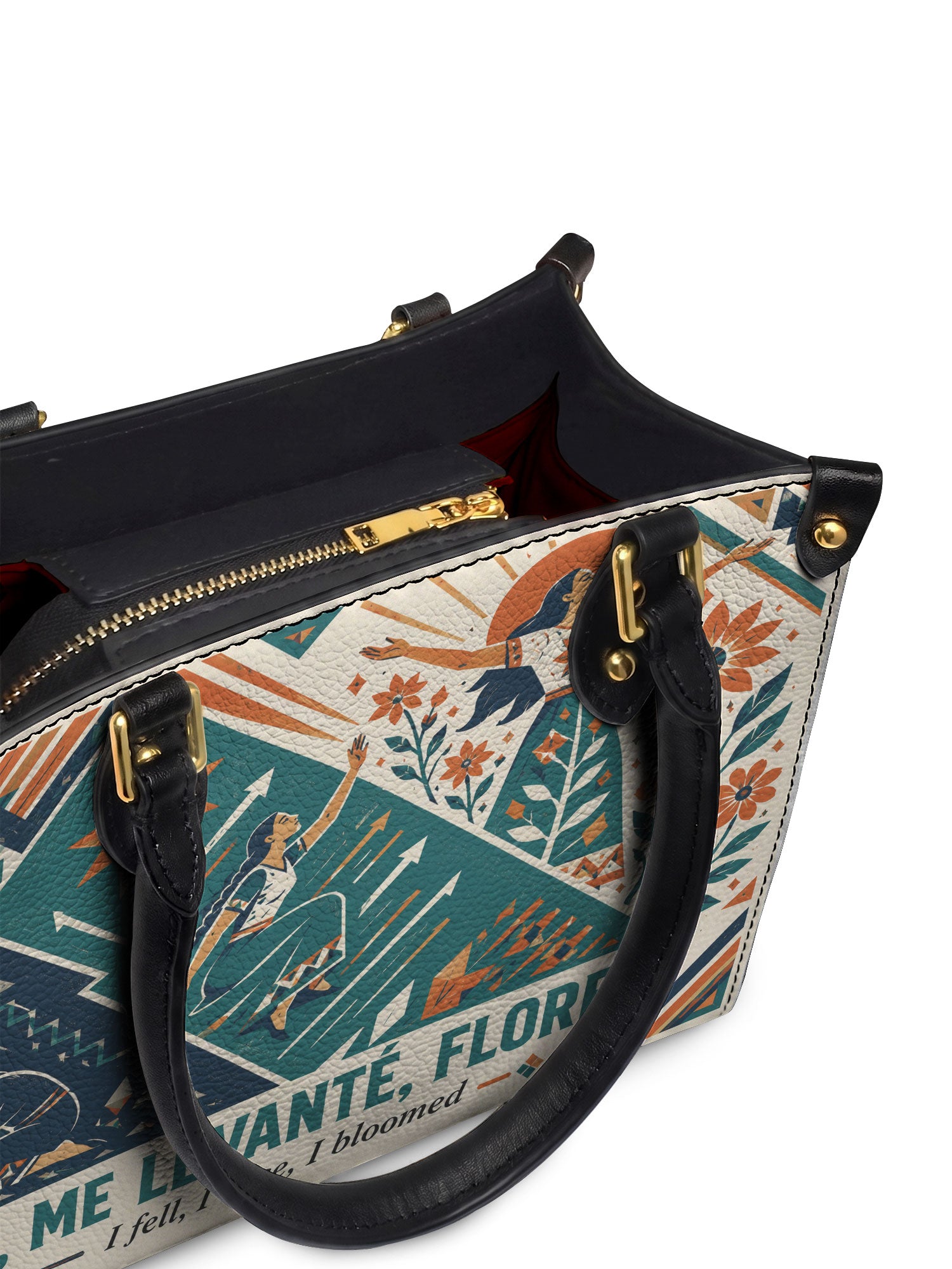 "Caí, me levanté, florecí" ver.3 Small Leather Handbag - detail | Paleta Bags
