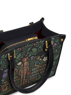 "Las mujeres poderosas crecen en jardines salvajes" ver.1 Small Leather Handbag - detail | Paleta Bags