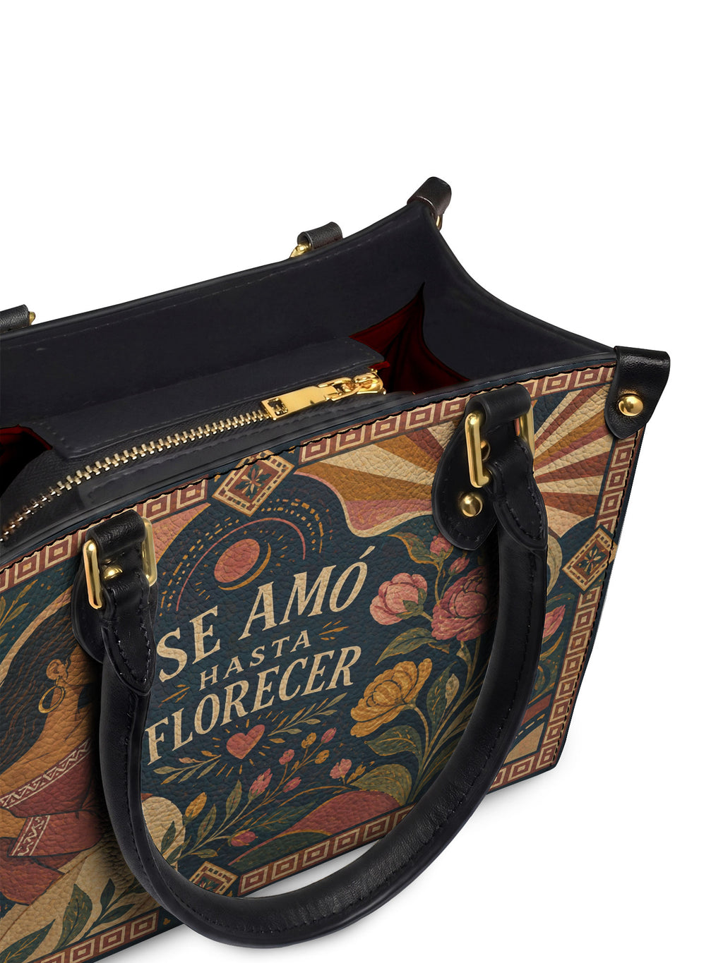 "Se amó hasta florecer" ver.1 Small Leather Handbag - detail | Paleta Bags
