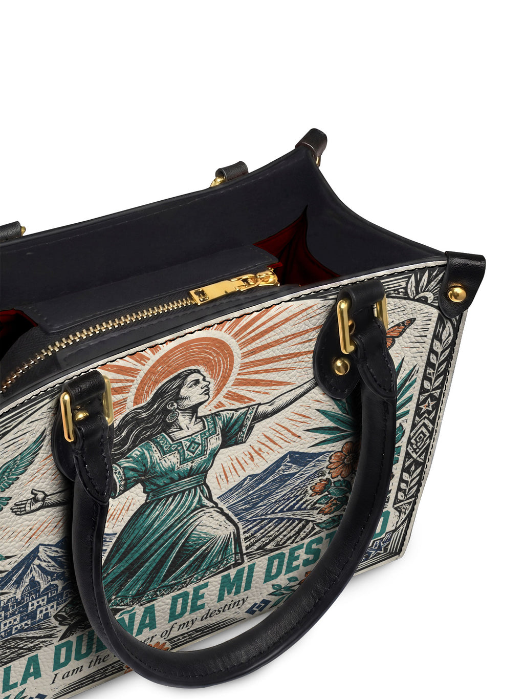 "Soy la dueña de mi destino" ver.2 Small Leather Handbag - detail | Paleta Bags