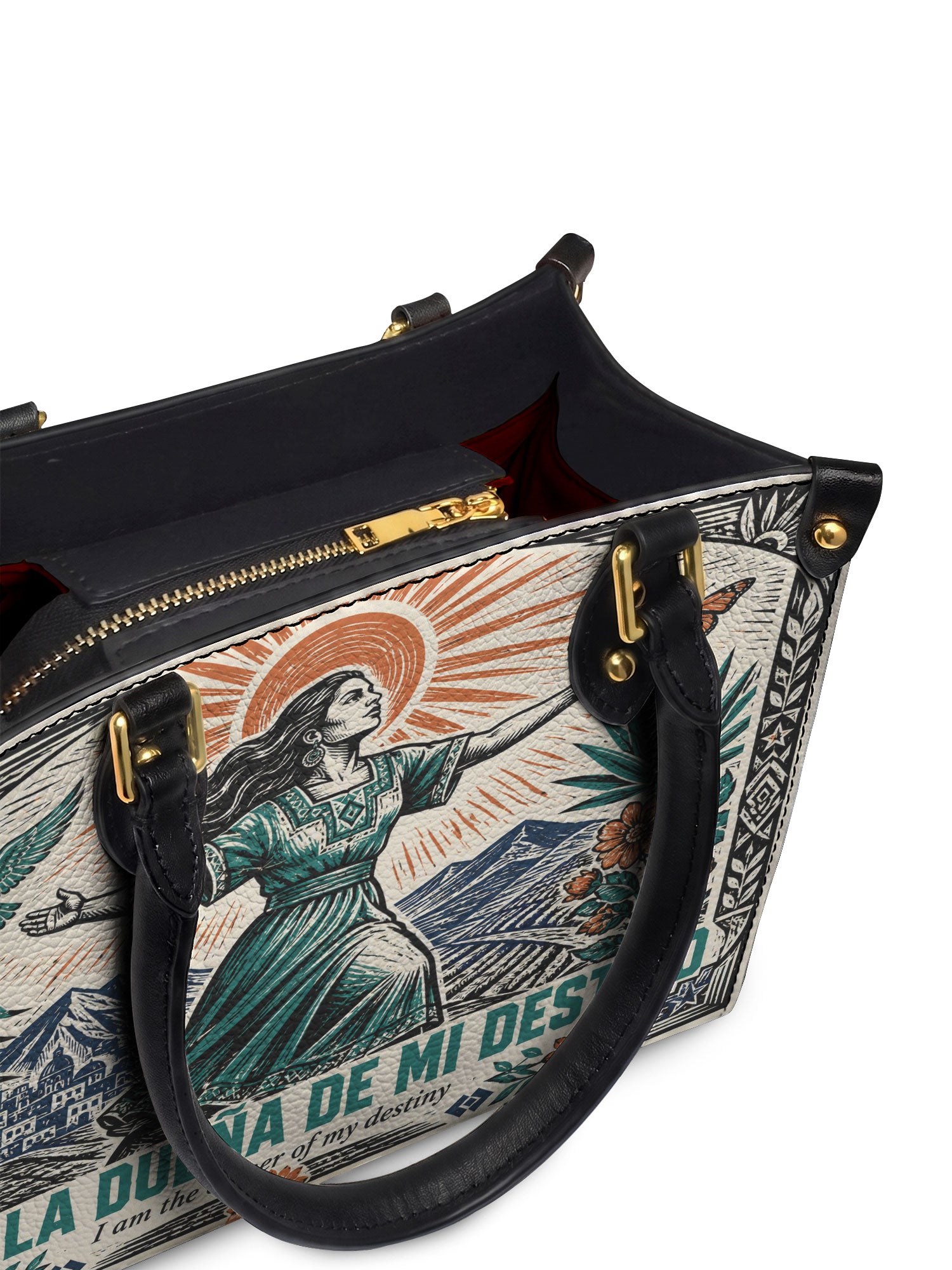 "Soy la dueña de mi destino" ver.2 Small Leather Handbag - detail | Paleta Bags