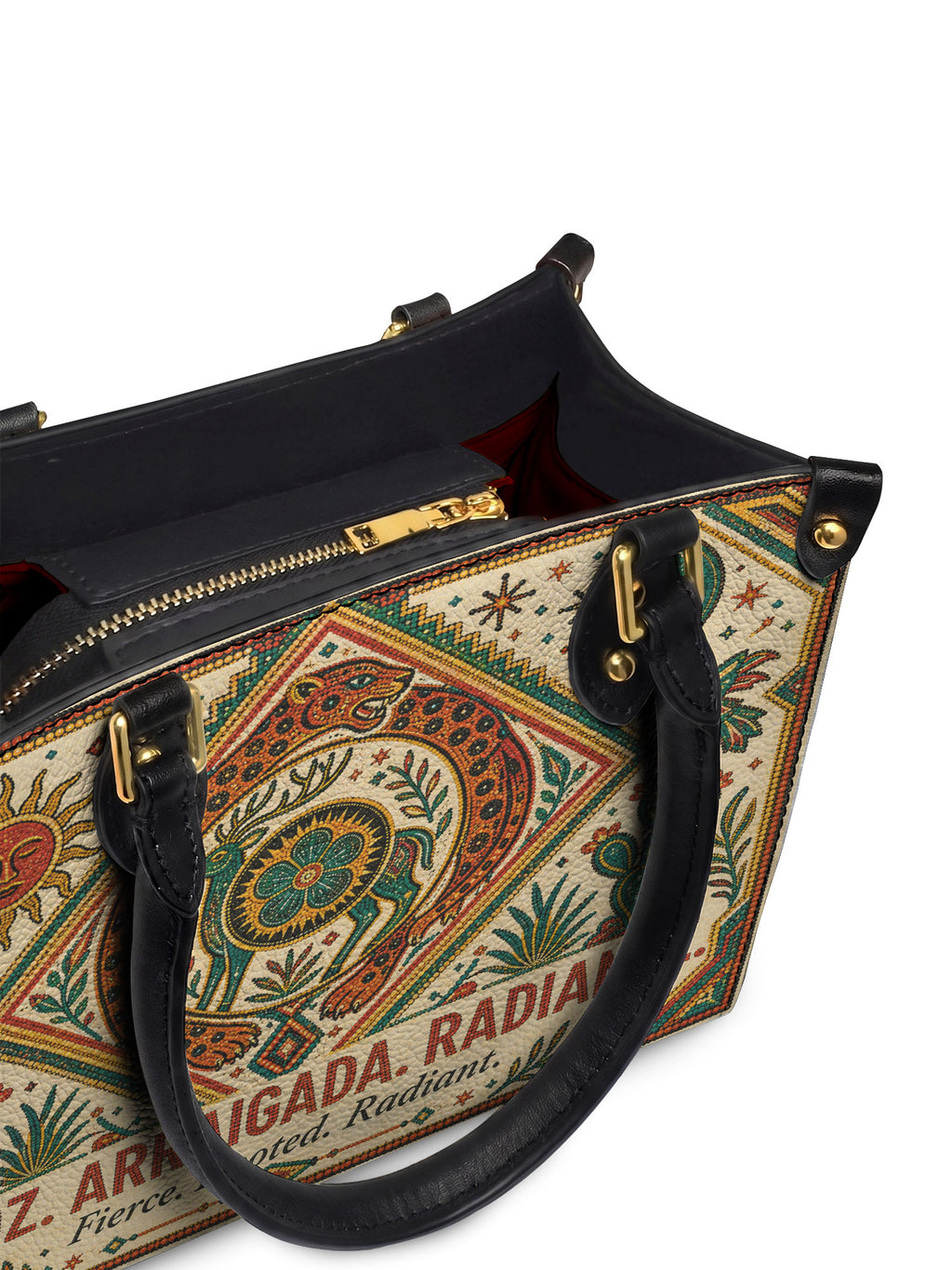 "Feroz. Arraigada. Radiante" ver.2 Small Leather Handbag - detail | Paleta Bags