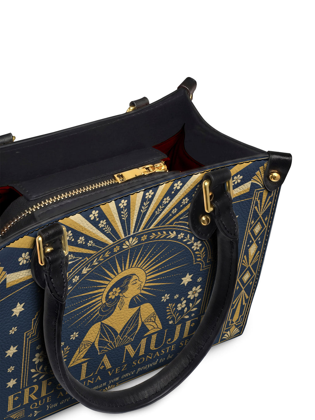 "Eres la mujer que alguna vez soñaste ser" ver.7 Small Leather Handbag - detail | Paleta Bags