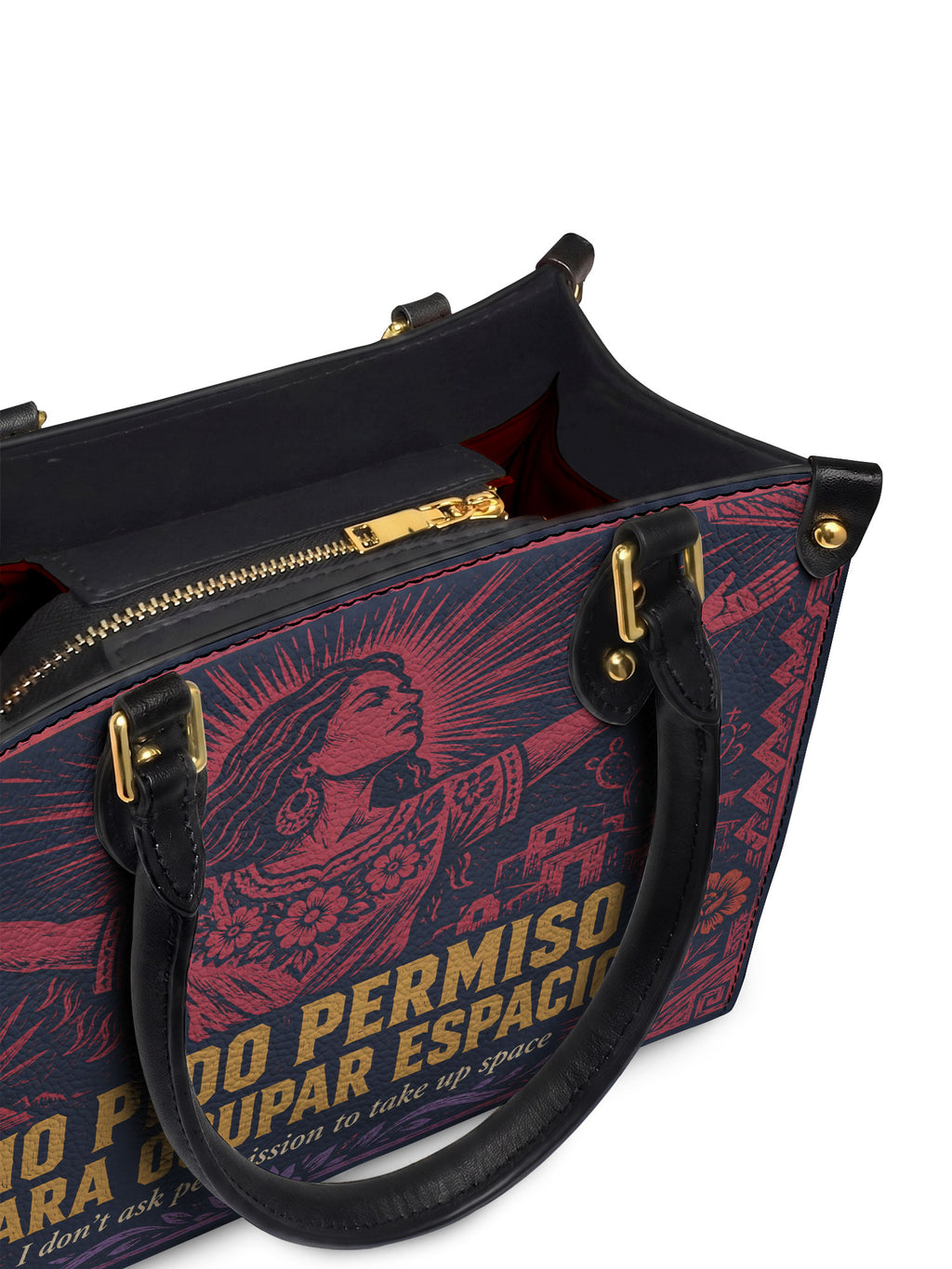 "No pido permiso para ocupar espacio" ver.2 Small Leather Handbag - detail | Paleta Bags