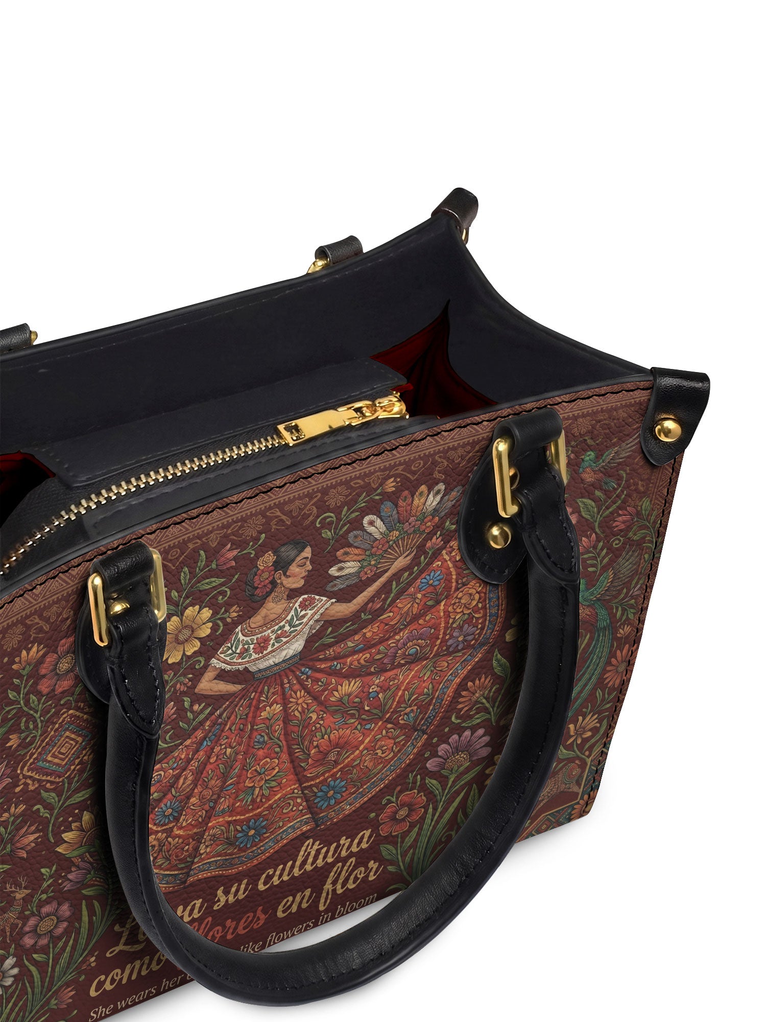 "Nacida de la tierra, hecha para el mundo" ver.5 Small Leather Handbag - detail | Paleta Bags