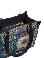 "Sanó en silencio, floreció con fuerza" ver.1 Small Leather Handbag - detail | Paleta Bags