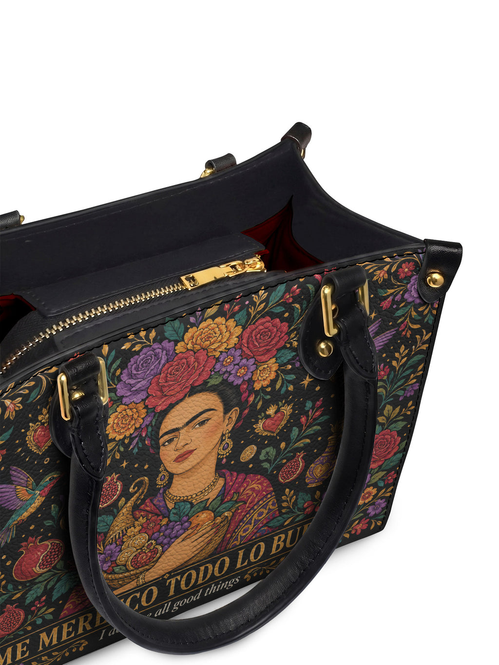 "Me merezco todo lo bueno" ver.1 Small Leather Handbag - detail | Paleta Bags