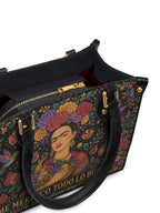 "Me merezco todo lo bueno" ver.1 Small Leather Handbag - detail | Paleta Bags