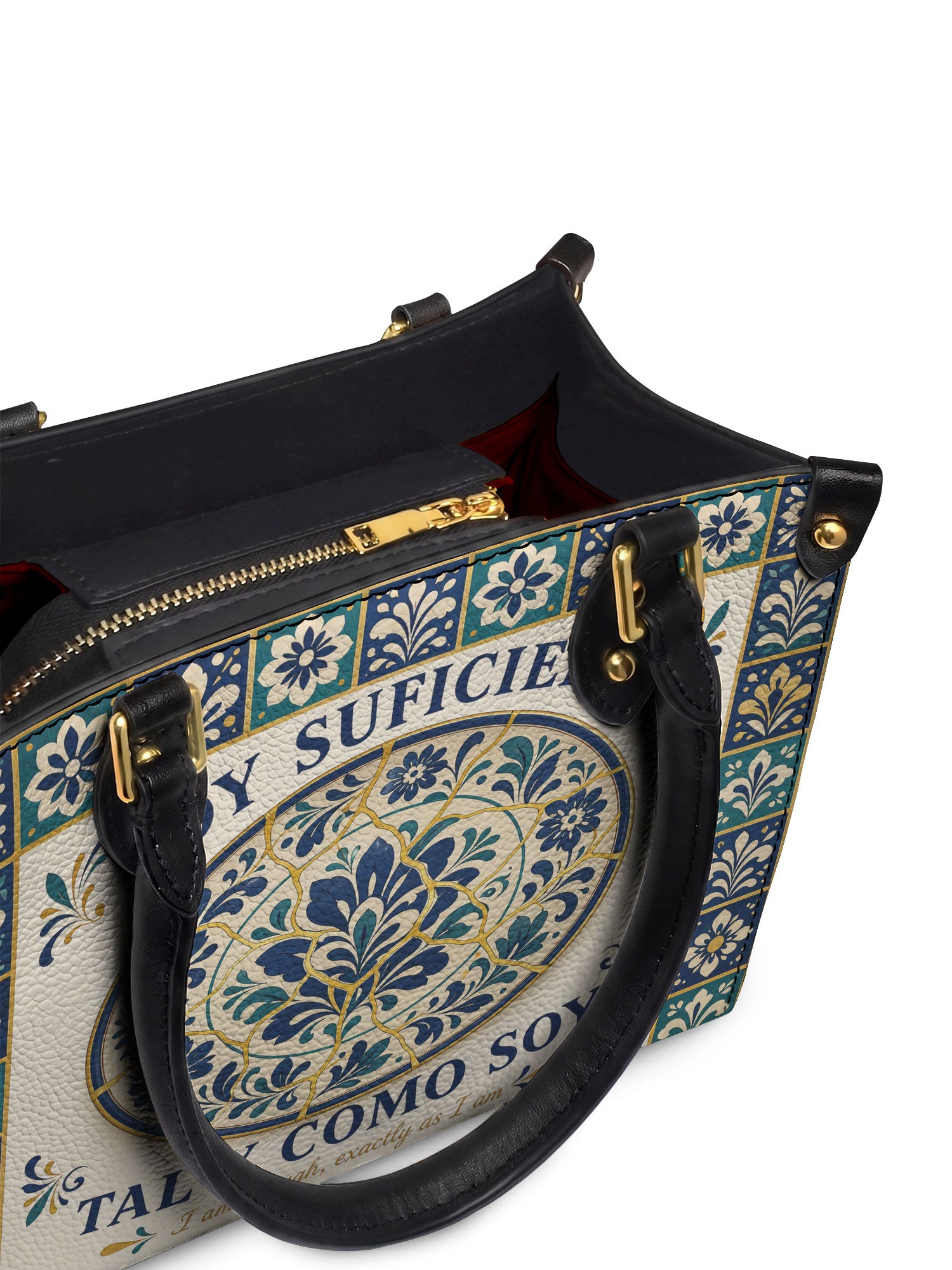 "Soy suficiente, tal y como soy" ver.8 Small Leather Handbag - detail | Paleta Bags