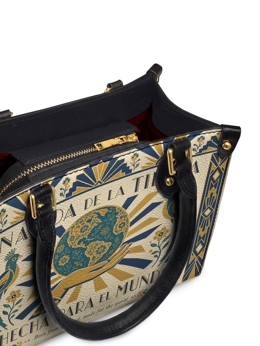 "Nacida de la tierra, hecha para el mundo" ver.2 Small Leather Handbag - detail | Paleta Bags
