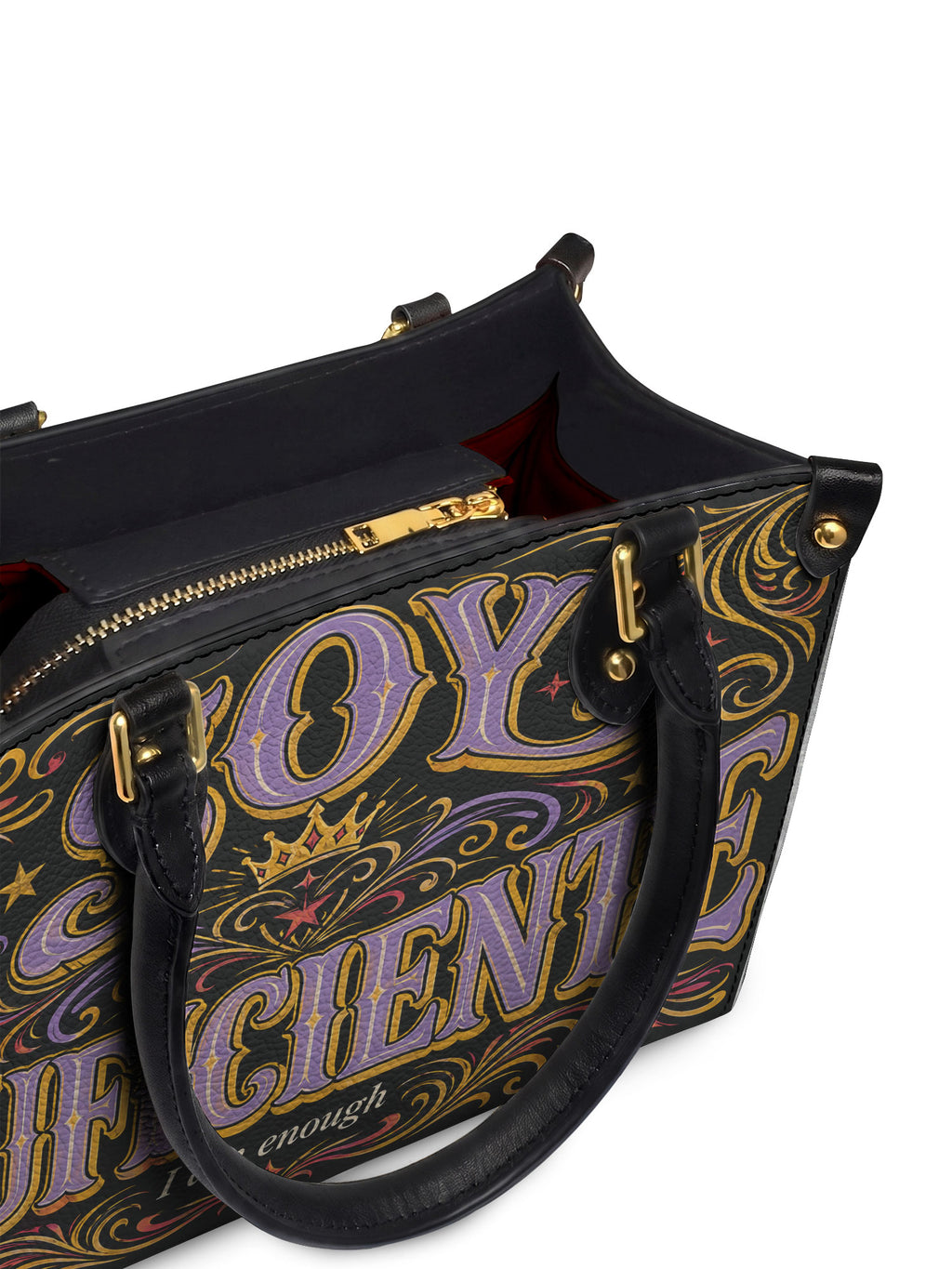 "Soy suficiente, tal y como soy" ver.2 Small Leather Handbag - detail | Paleta Bags