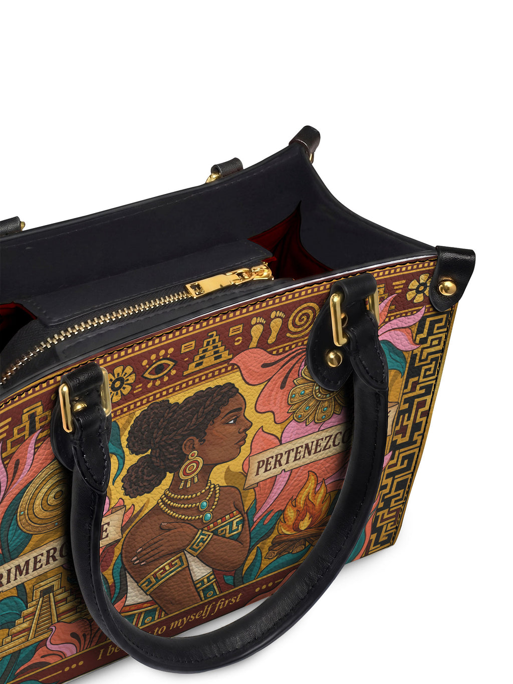 "Primero me pertenezco a mí" ver.6 Small Leather Handbag - detail | Paleta Bags