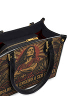 "El dolor me enseñó a ser fuerte" ver.2 Small Leather Handbag - detail | Paleta Bags