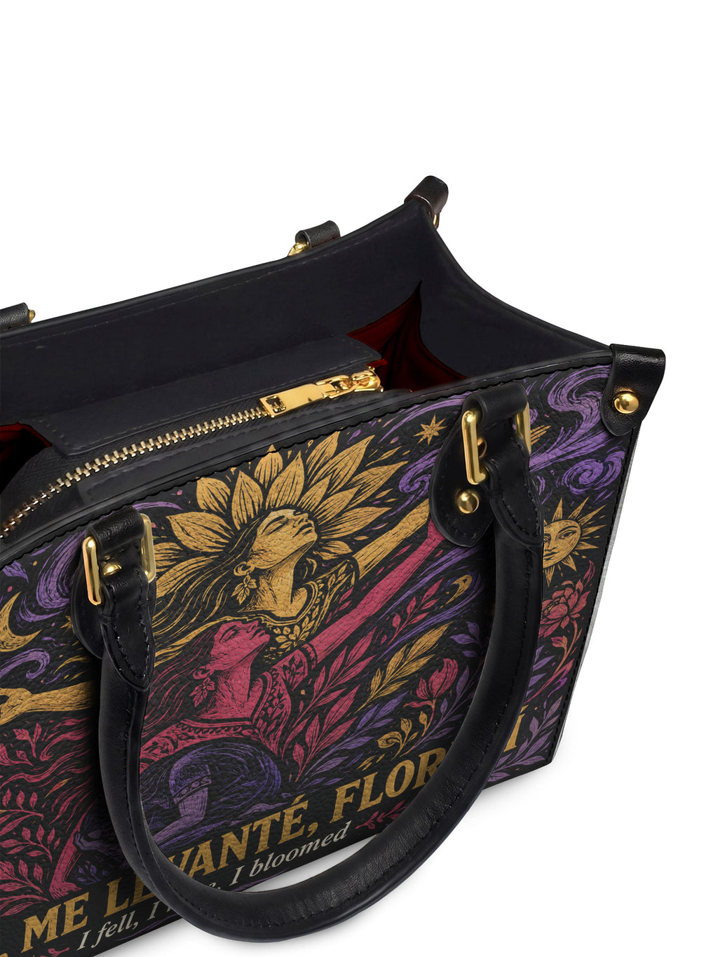 "Caí, me levanté, florecí" ver.4 Small Leather Handbag - detail | Paleta Bags