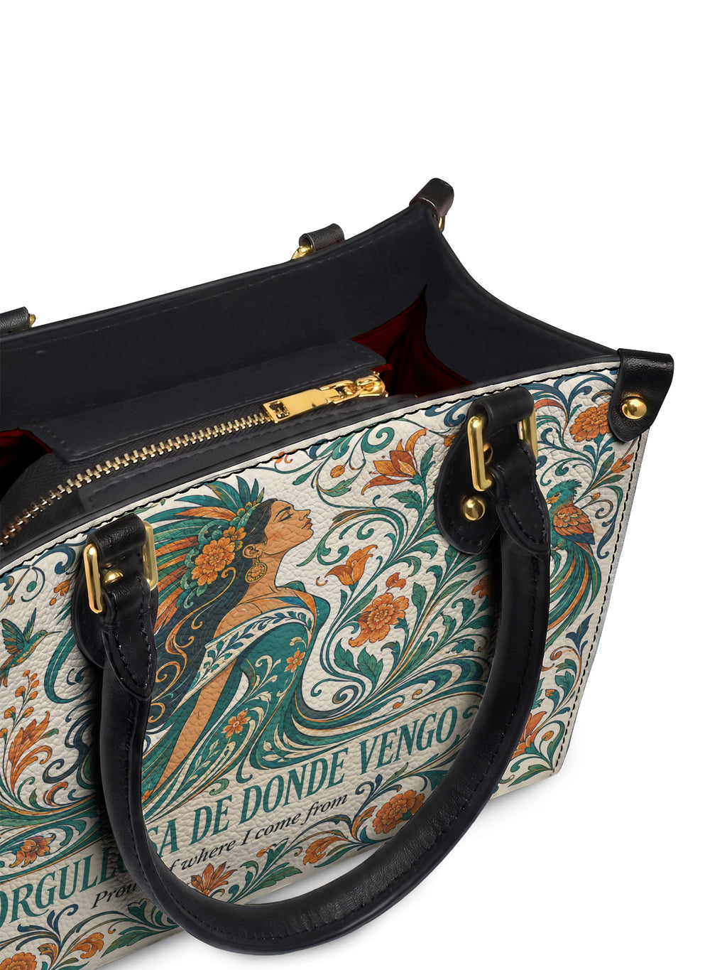 "Orgullosa de donde vengo" ver.3 Small Leather Handbag - detail | Paleta Bags
