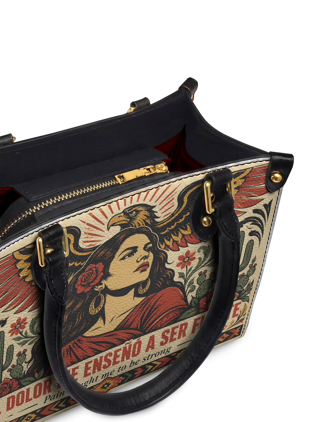 "El dolor me enseñó a ser fuerte" ver.3 Small Leather Handbag - detail | Paleta Bags