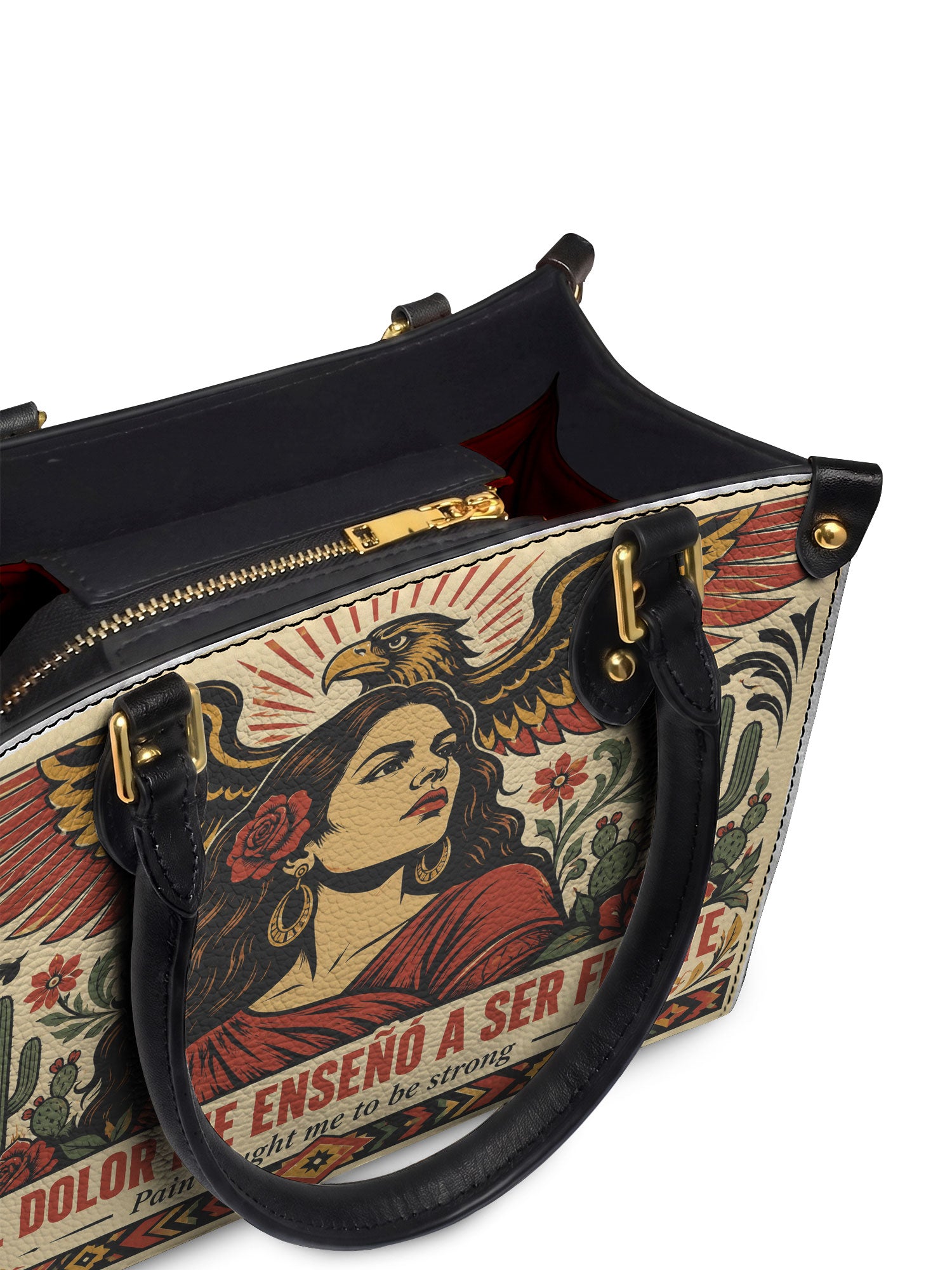 "El dolor me enseñó a ser fuerte" ver.3 Small Leather Handbag - detail | Paleta Bags