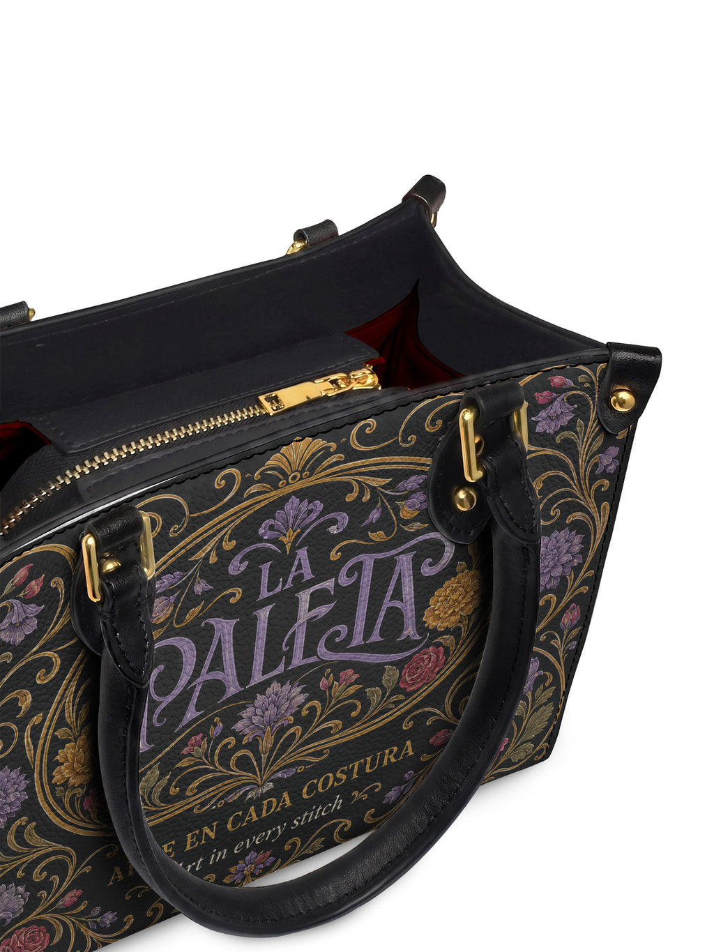 "La Paleta — Arte en cada costura" ver.1 Small Leather Handbag - detail