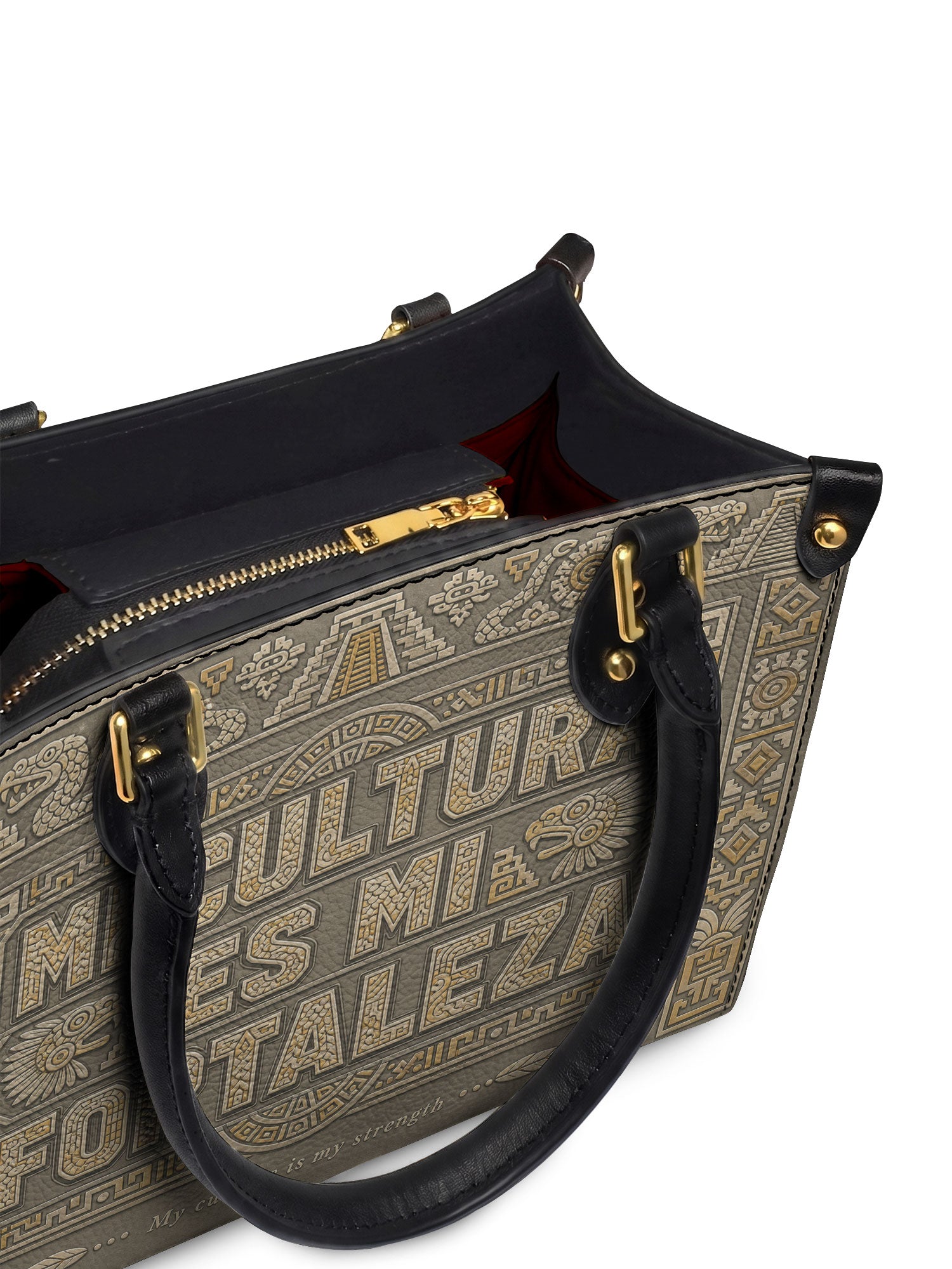 "Mi cultura es mi fortaleza" ver.5 Small Leather Handbag - detail | Paleta Bags