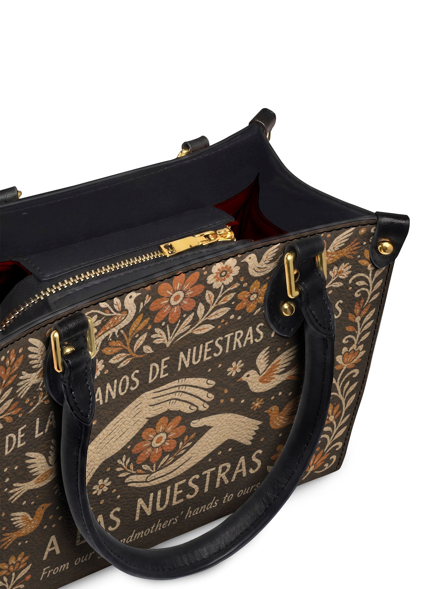 "De las manos de nuestras abuelas a las nuestras" ver.2 Small Leather Handbag - detail | Paleta Bags