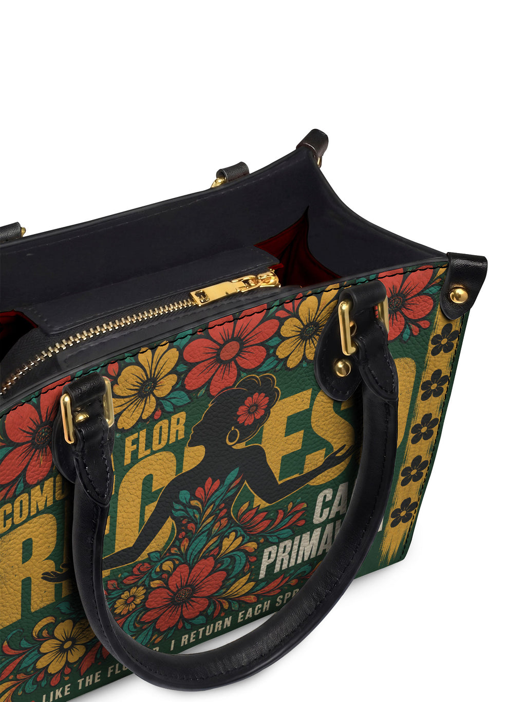 "Como la flor, regreso cada primavera" ver.1 Small Leather Handbag - detail | Paleta Bags