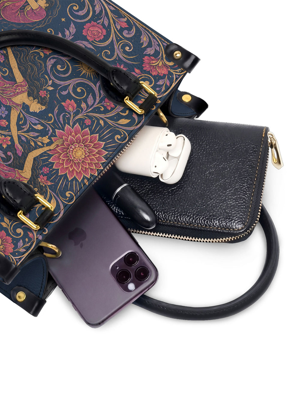 "Caí, me levanté, florecí" ver.5 Small Leather Handbag - interior | Paleta Bags