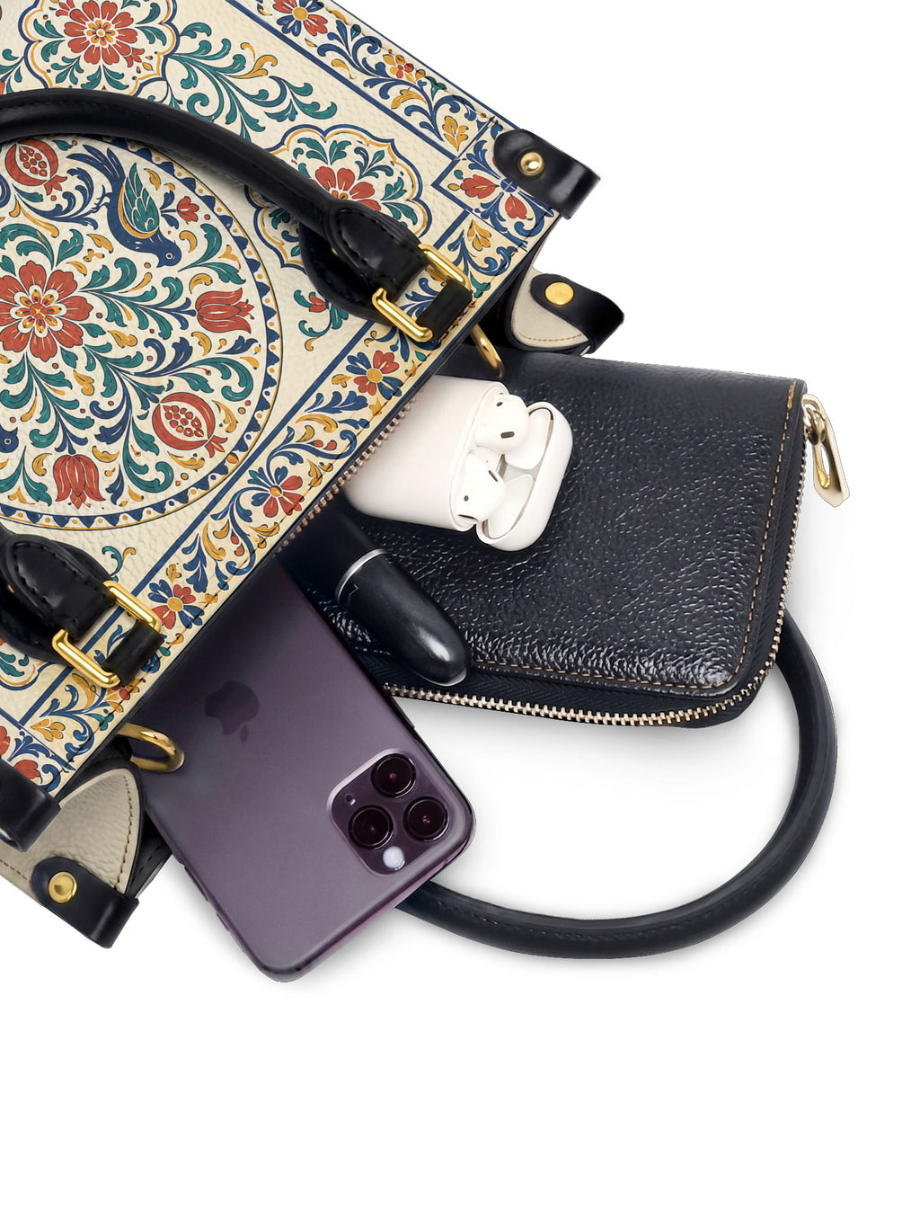 "Mi cultura es mi poder" ver.3 Small Leather Handbag - interior | Paleta Bags