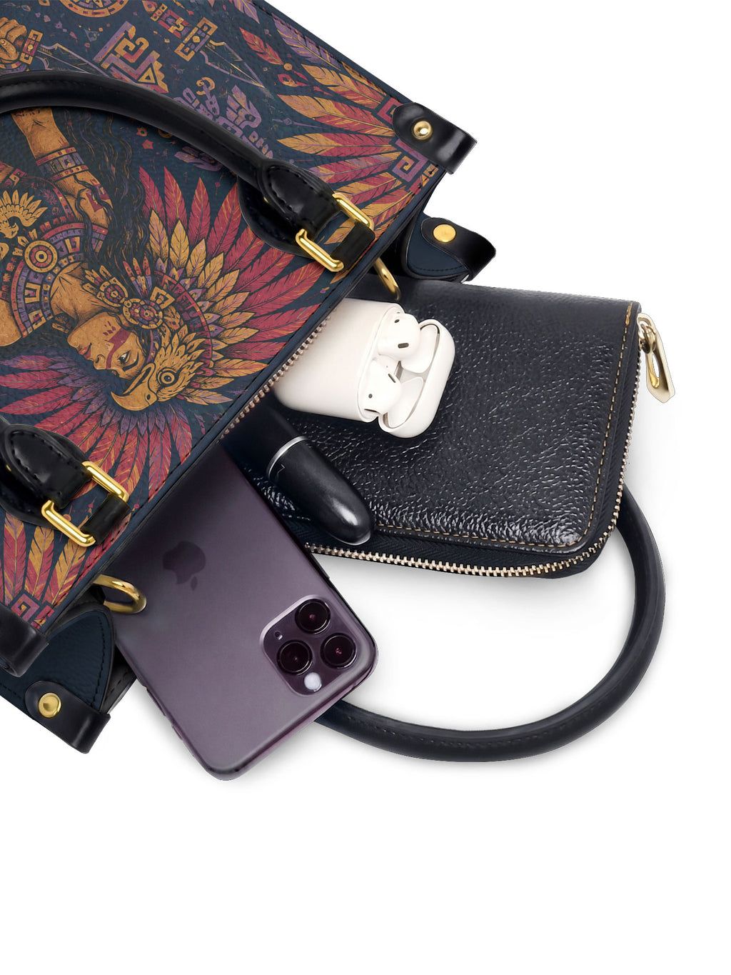 "El dolor me enseñó a ser fuerte" ver.1 Small Leather Handbag - interior | Paleta Bags
