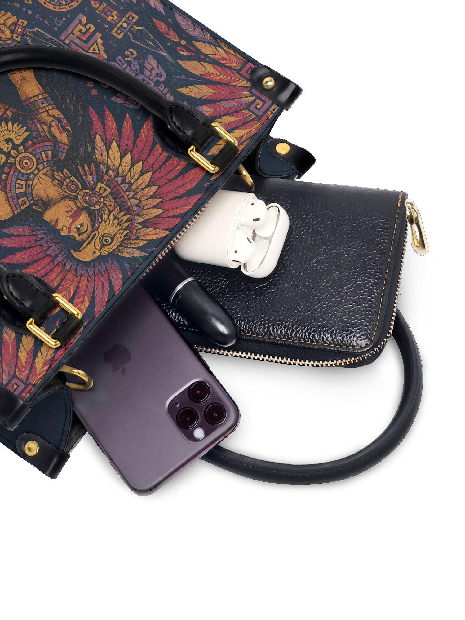 "El dolor me enseñó a ser fuerte" ver.1 Small Leather Handbag - interior | Paleta Bags