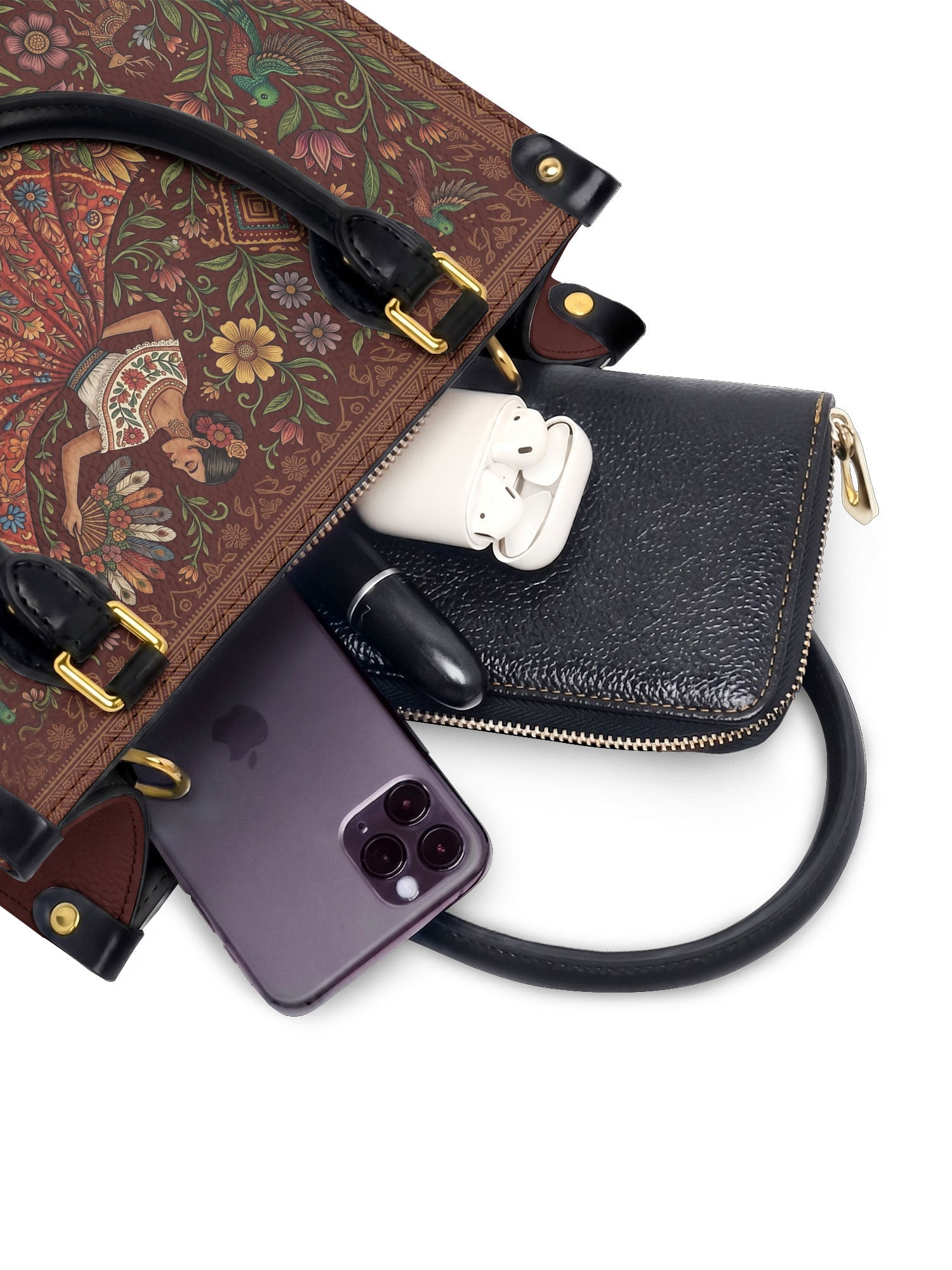 "Nacida de la tierra, hecha para el mundo" ver.5 Small Leather Handbag - interior | Paleta Bags