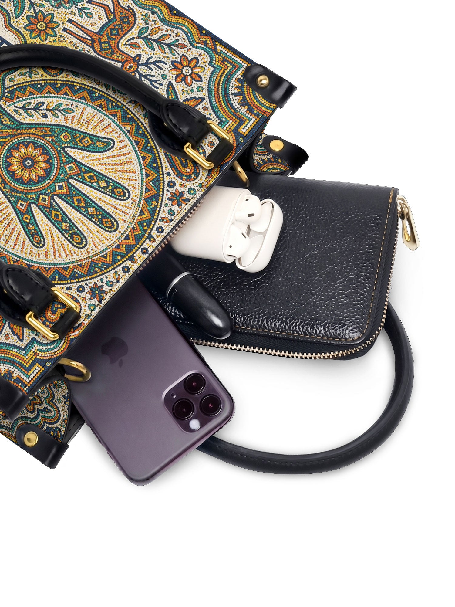 "Hecha a mano, hecha con amor" ver.3 Small Leather Handbag - interior