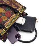 "Lleva su cultura como flores en flor" ver.4 Small Leather Handbag - interior | Paleta Bags