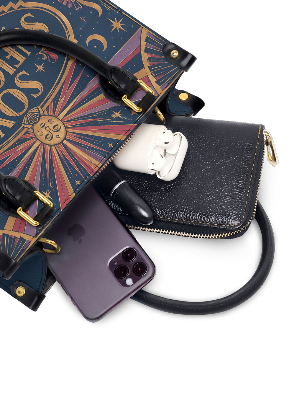 "Soy suficiente, tal y como soy" ver.3 Small Leather Handbag - interior | Paleta Bags