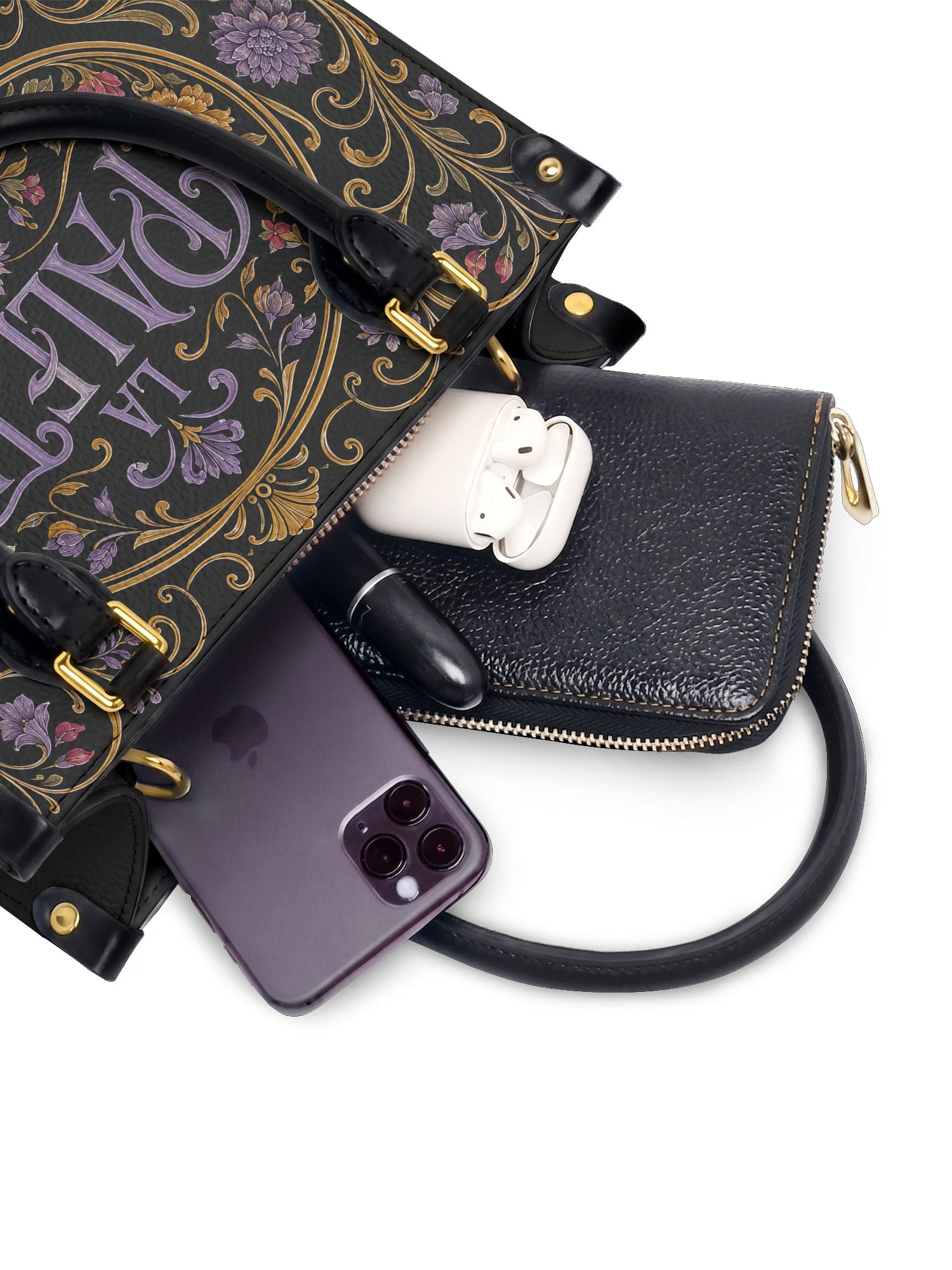 "La Paleta — Arte en cada costura" ver.1 Small Leather Handbag - interior
