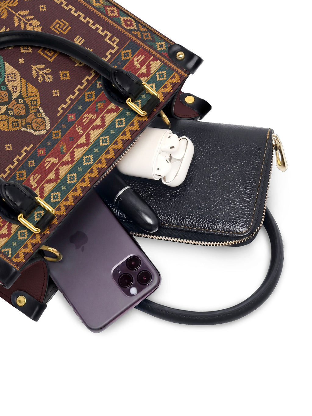 "Resiliente como las mujeres que me precedieron" ver.3 Small Leather Handbag - interior | Paleta Bags